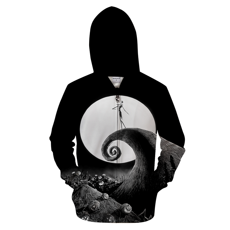 3D AOP Jack Skellington-Apparel-6teenth World-Zip-up Hoodie-S-Vibe Cosy™