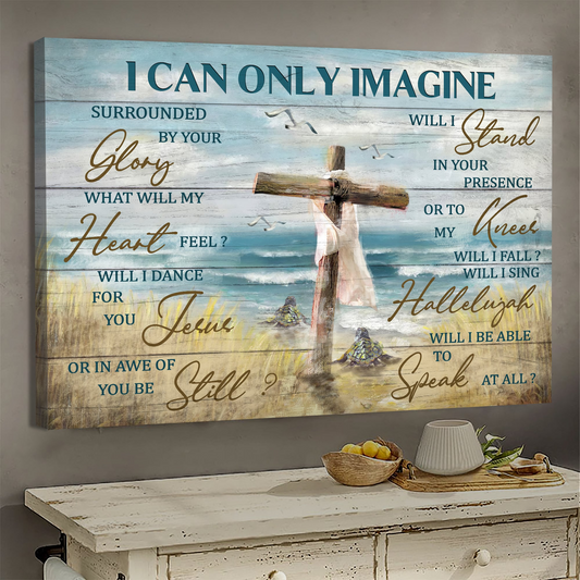 Turtle to the ocean I can only imagine Jesus Landscape Canvas Print Wall Art