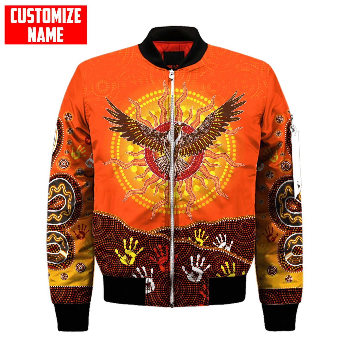 Aboriginal Eagle Flying into Sunset Custom name 3D printed winter shirts