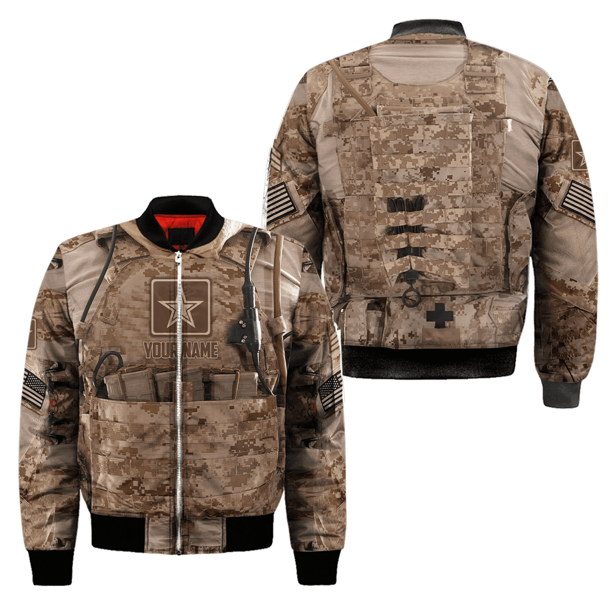 US Army Veteran Camo 3D Over Printed