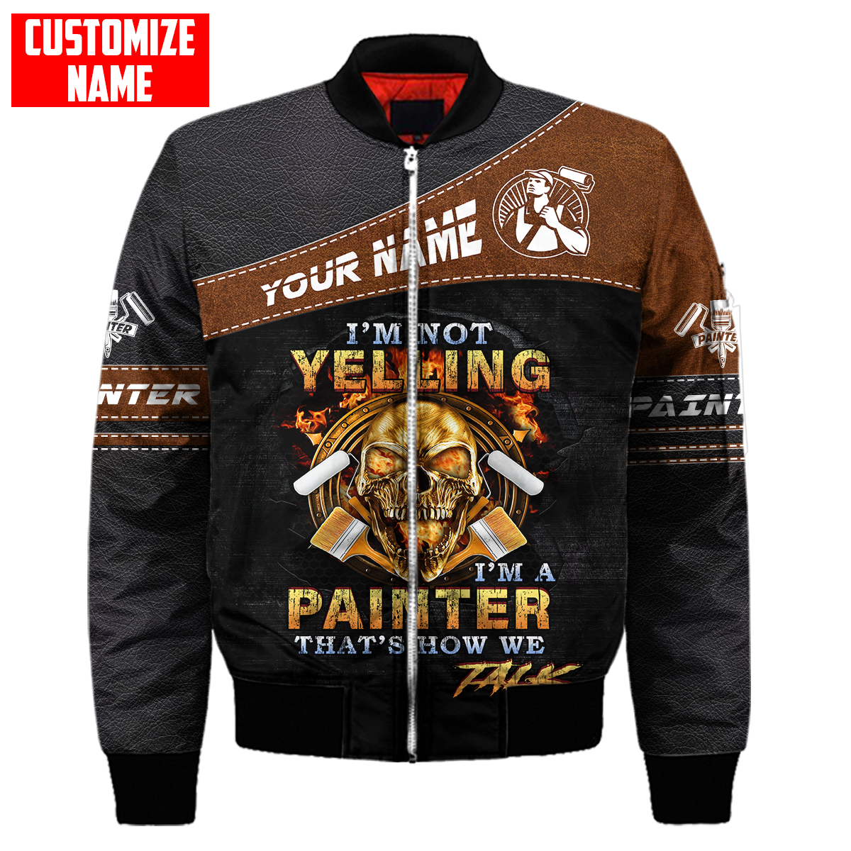 Tmarc Tee Personalized Name Painter 3D All Over Printed Unisex Shirts Leather Texture Ver 3