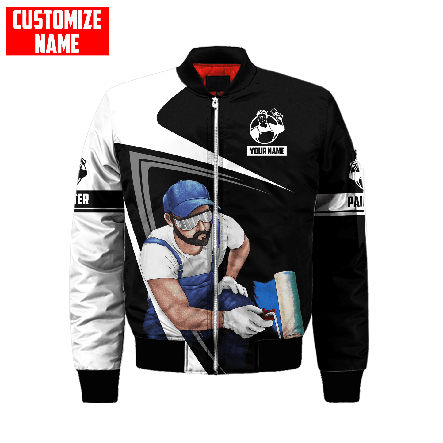 Tmarc Tee Personalized Name Painter 3D All Over Printed Unisex Black Shirts 