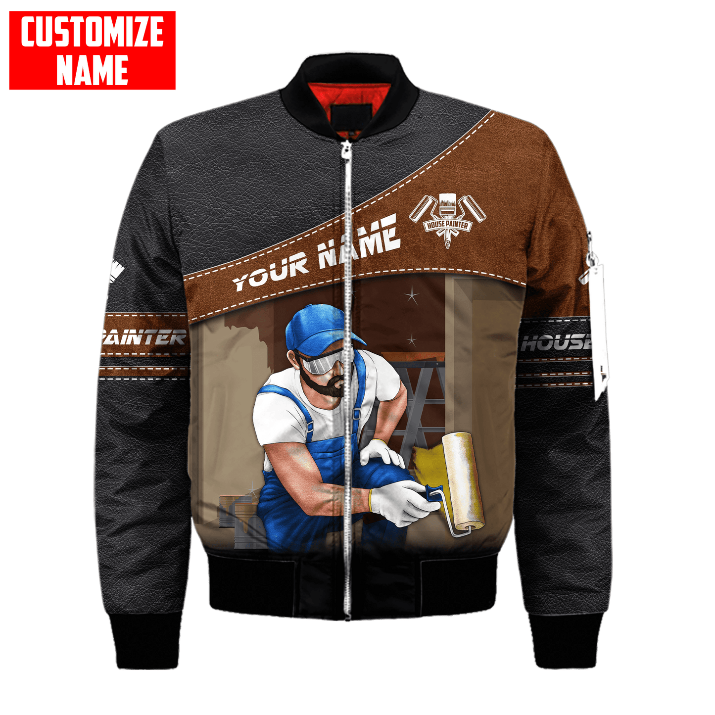 Tmarc Tee Personalized Name Painter 3D All Over Printed Unisex Shirts Leather Texture