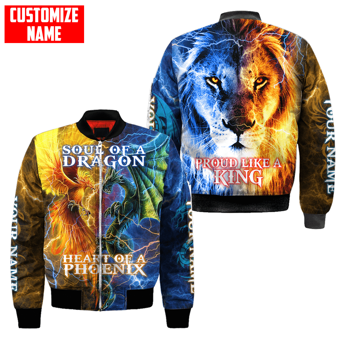 The Power Of Three Souls Dragon Phoenix Lion 3D All Over Printed Unisex Shirts