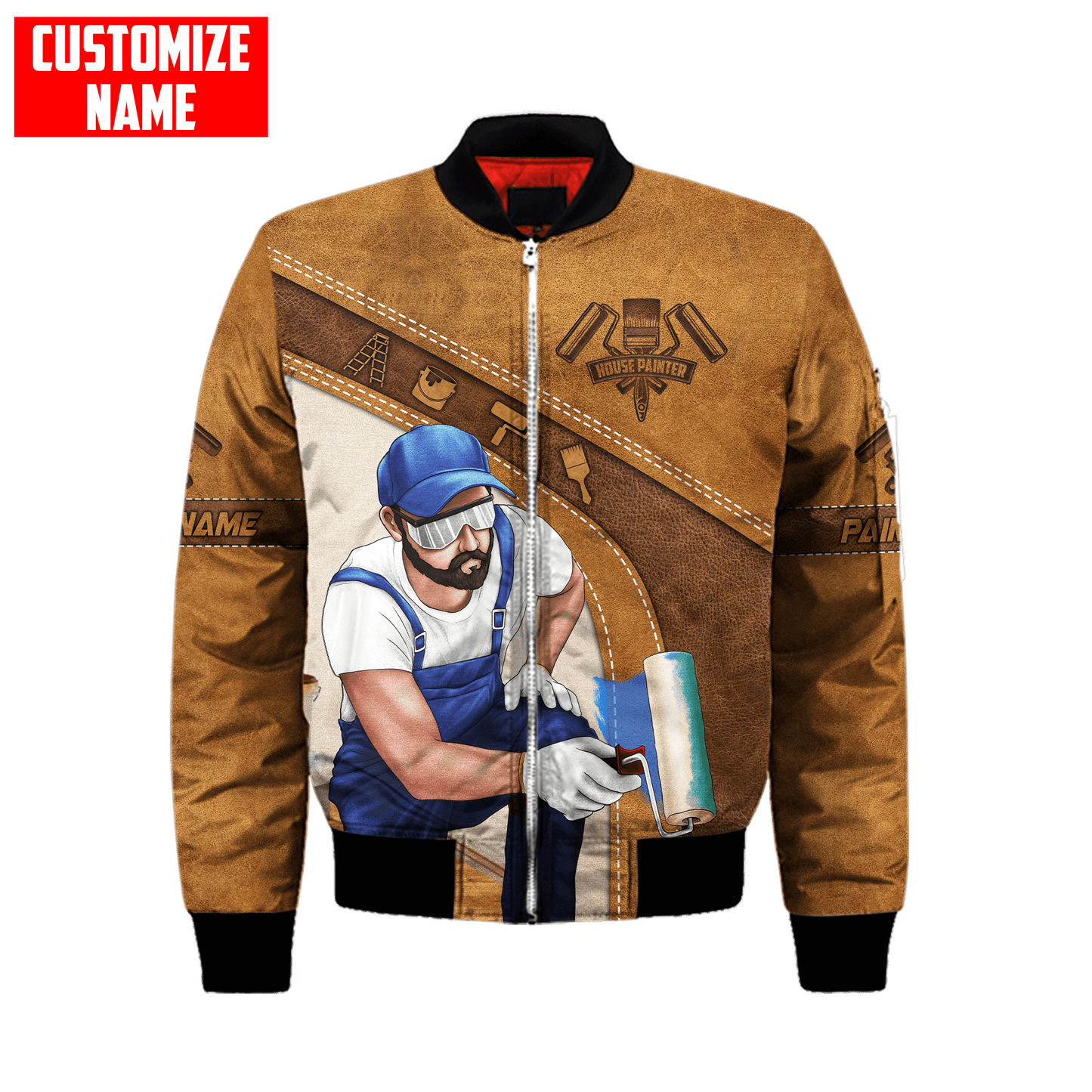 Tmarc Tee Personalized Name Painter 3D All Over Printed Unisex Shirts Brown Leather