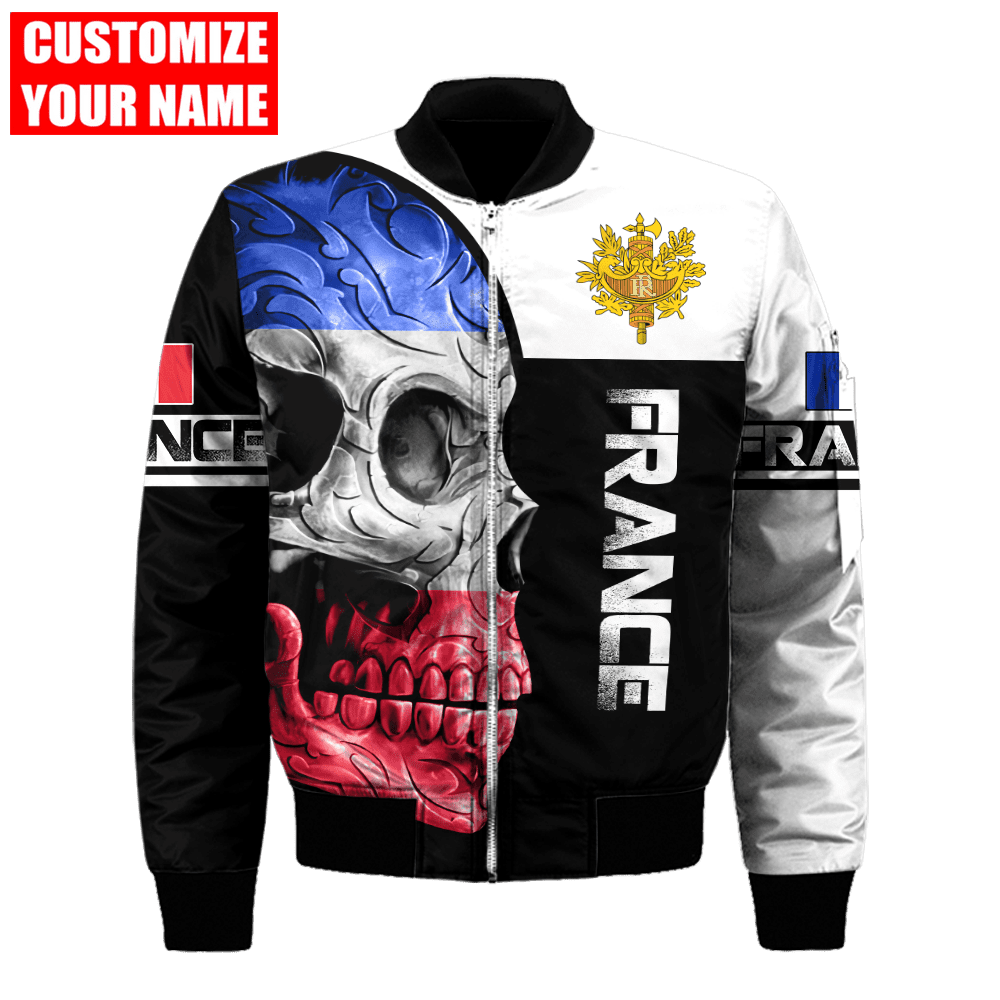 Tmarc Tee Personalized France Skull 3D All Over Printed Shirts