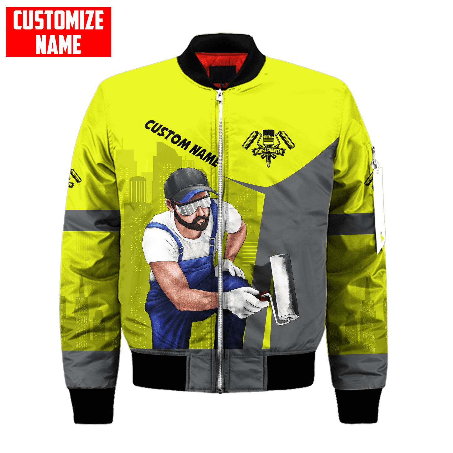 Tmarc Tee Personalized Name Painter 3D All Over Printed Unisex Shirts Yellow Neon