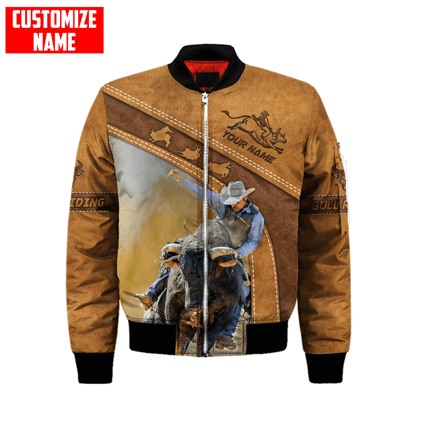 Tmarc Tee Personalized Name Bull Riding 3D All Over Printed Unisex Shirts Brown Bull Ver 2