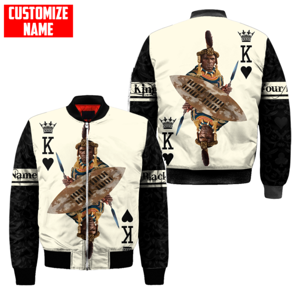 African Culture Black King Zulu Unisex Hoodie ML Personalize Name