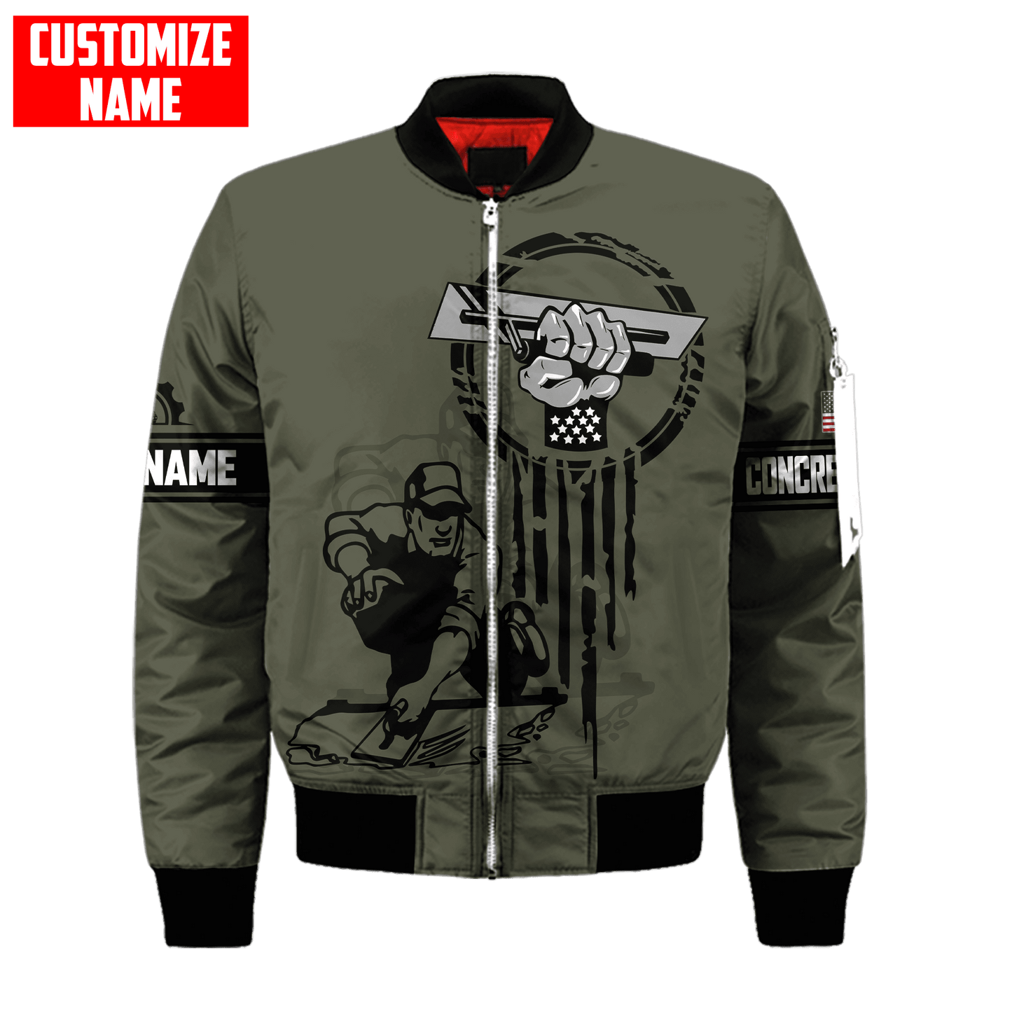 US Concrete Finisher Tool Pride Custom name 3D Printed Shirts