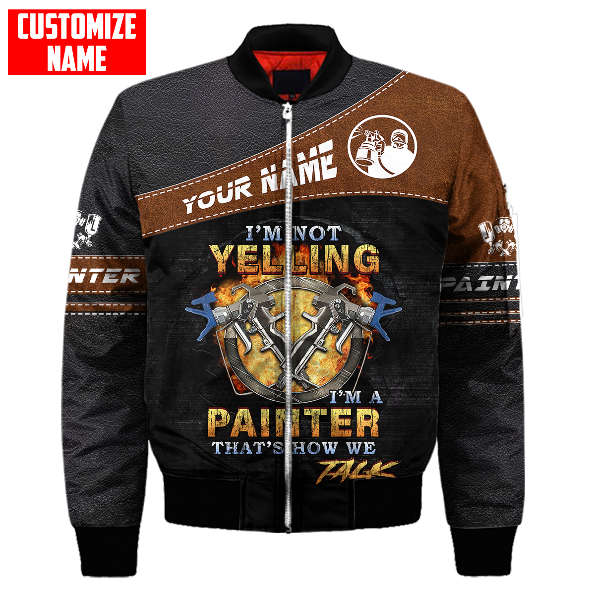 Tmarc Tee Personalized Name Painter 3D All Over Printed Unisex Shirts Leather Texture Ver 2