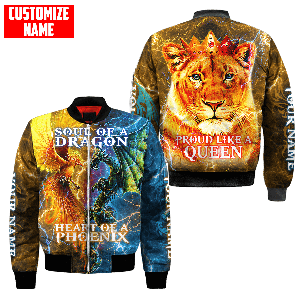 The Power Of Three Souls Dragon Phoenix Lion 3D All Over Printed Unisex Shirts
