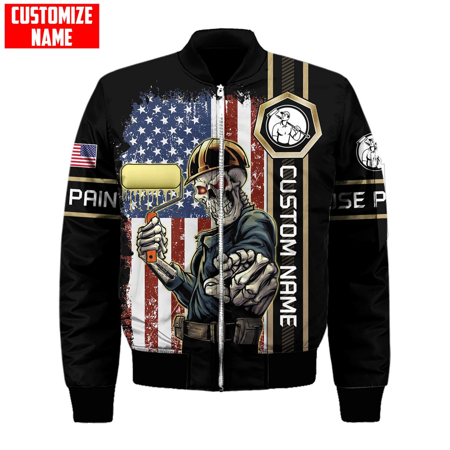 Tmarc Tee Personalized Name American Painter 3D All Over Printed Unisex Shirts Skull