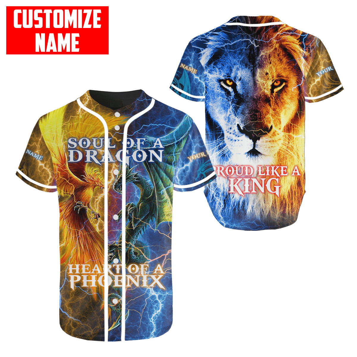The Power Of Three Souls Dragon Phoenix Lion 3D All Over Printed Unisex Shirts
