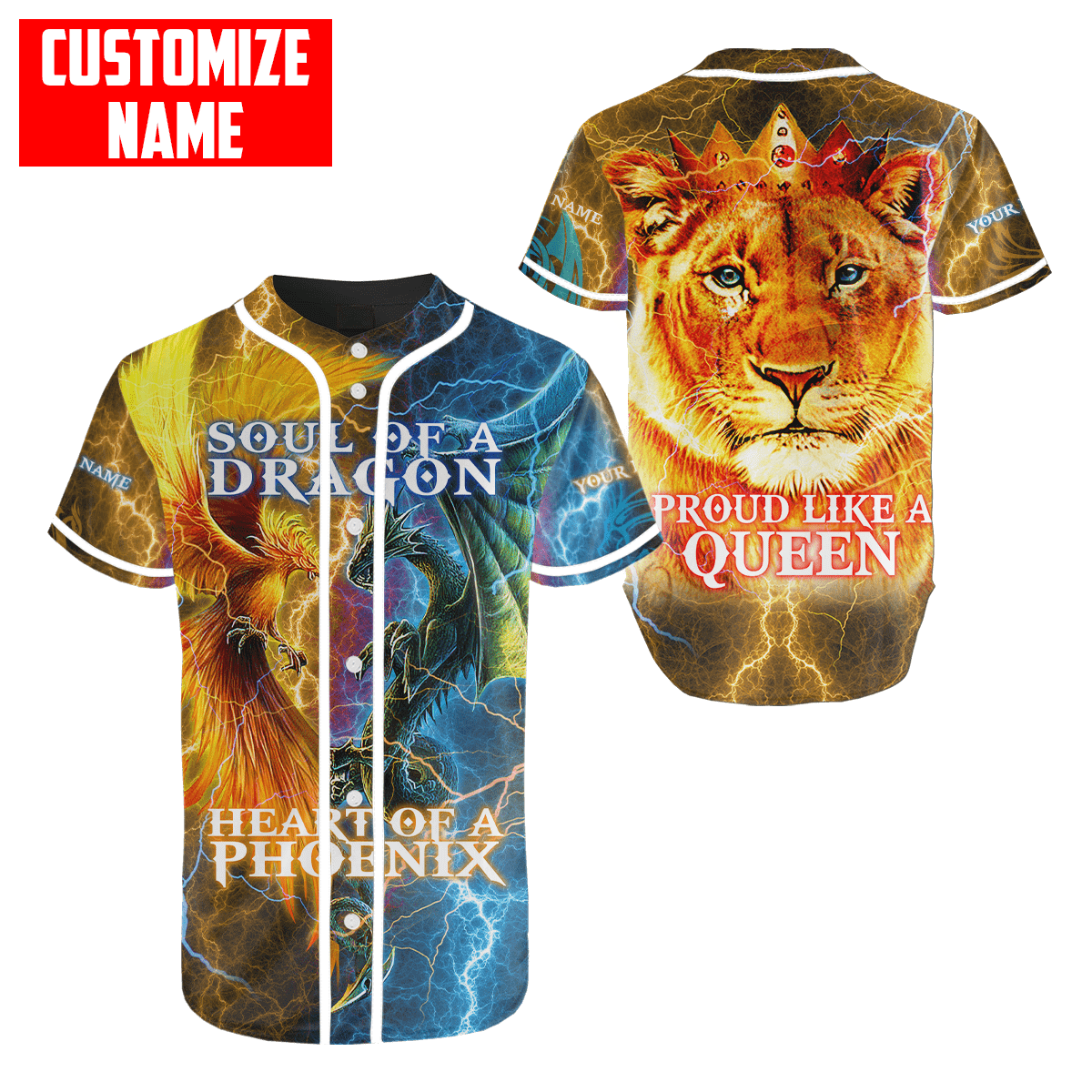 The Power Of Three Souls Dragon Phoenix Lion 3D All Over Printed Unisex Shirts