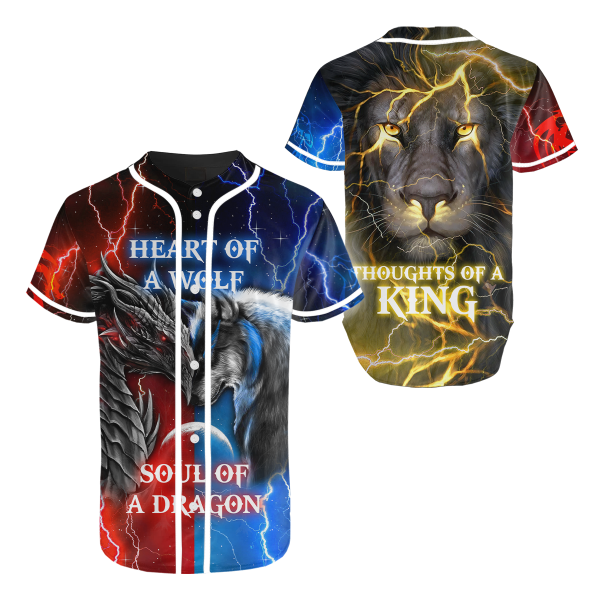 The Power Of Three Souls Dragon Wolf Lion 3D All Over Printed Unisex Shirts