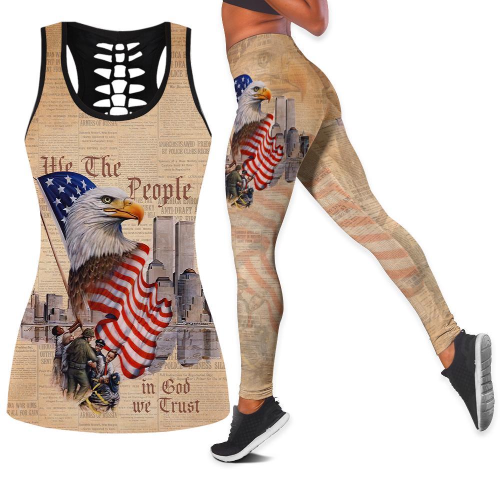 American 3D All Over Printed Legging + Hollow Tank