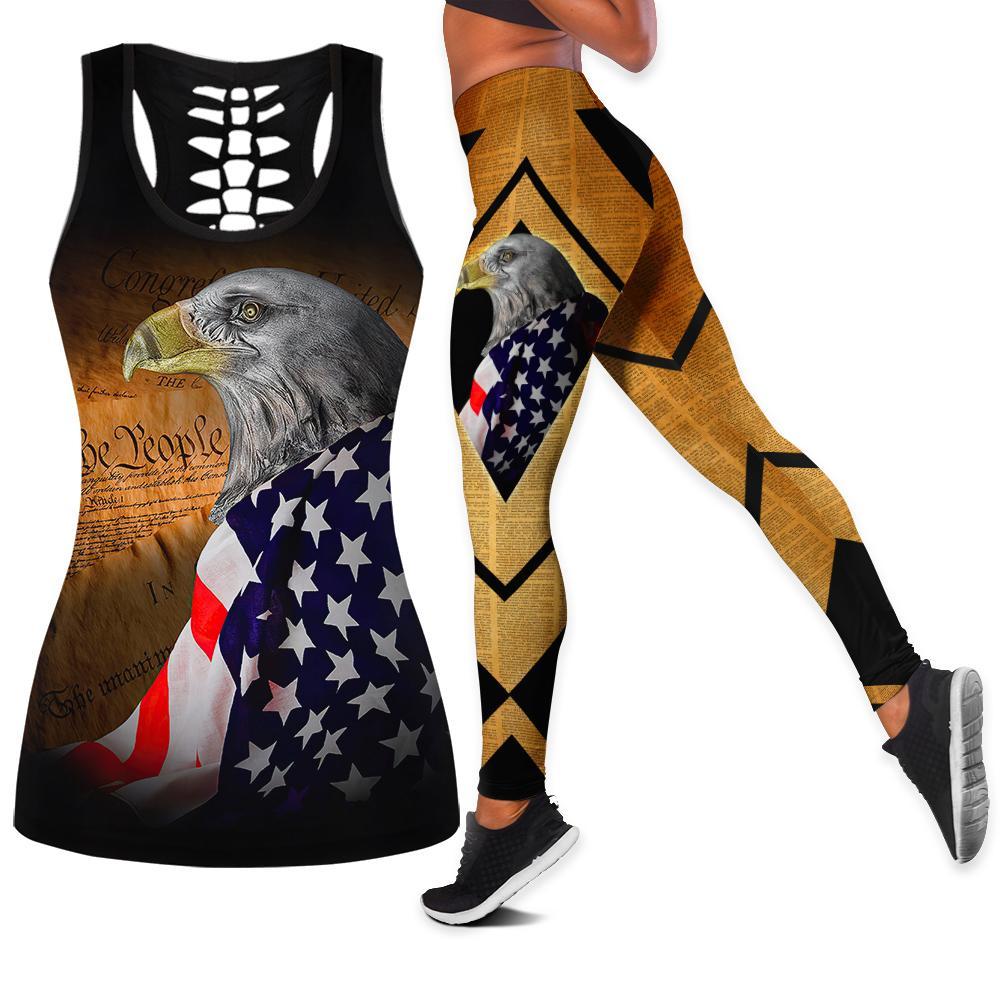 American 3D All Over Printed Legging + Hollow Tank