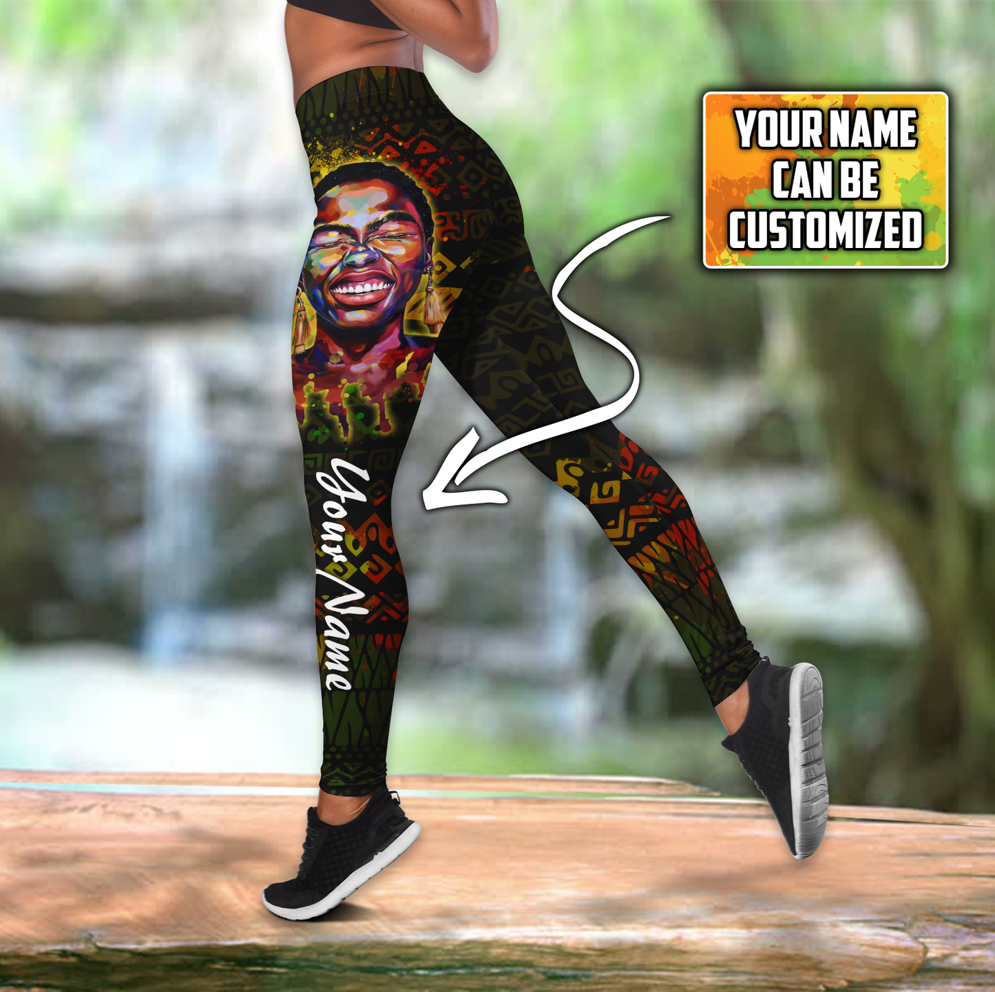 African American Art print combo legging tanktop JJ20052104 KT