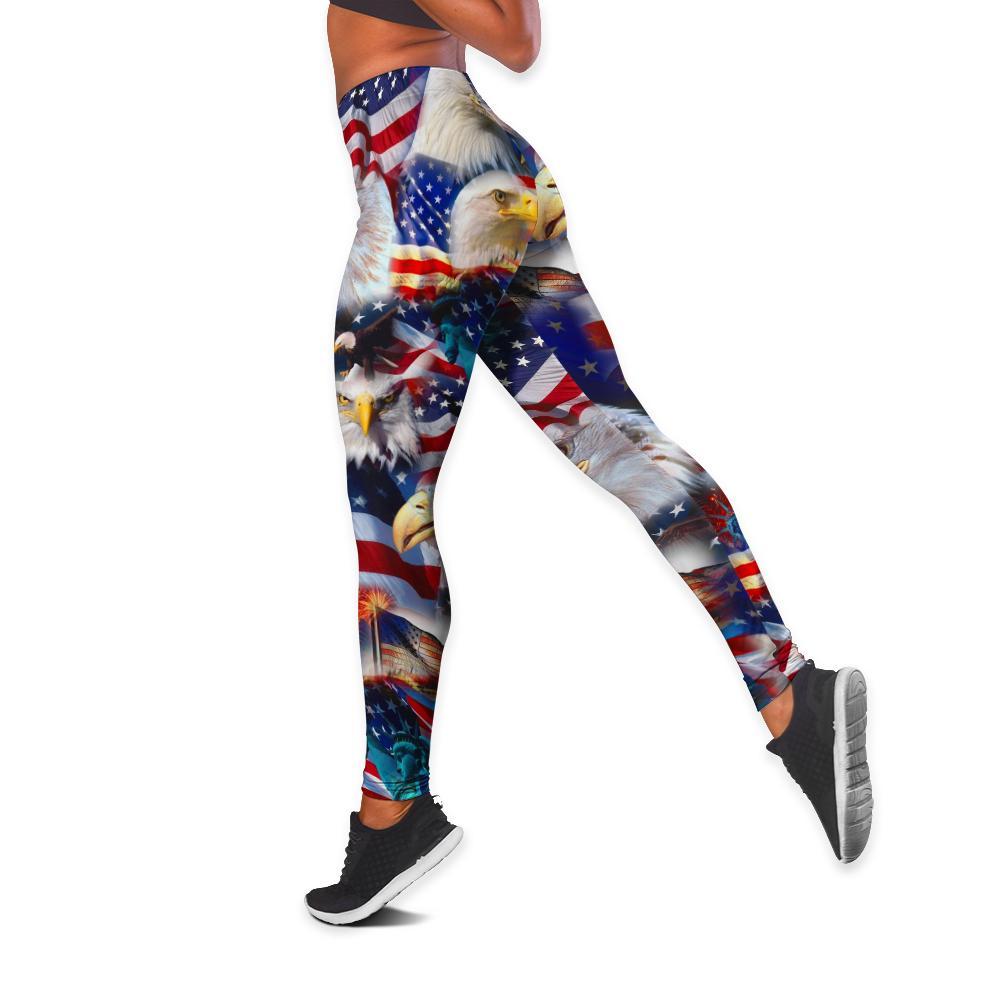 American 3D All Over Printed Legging + Hollow Tank