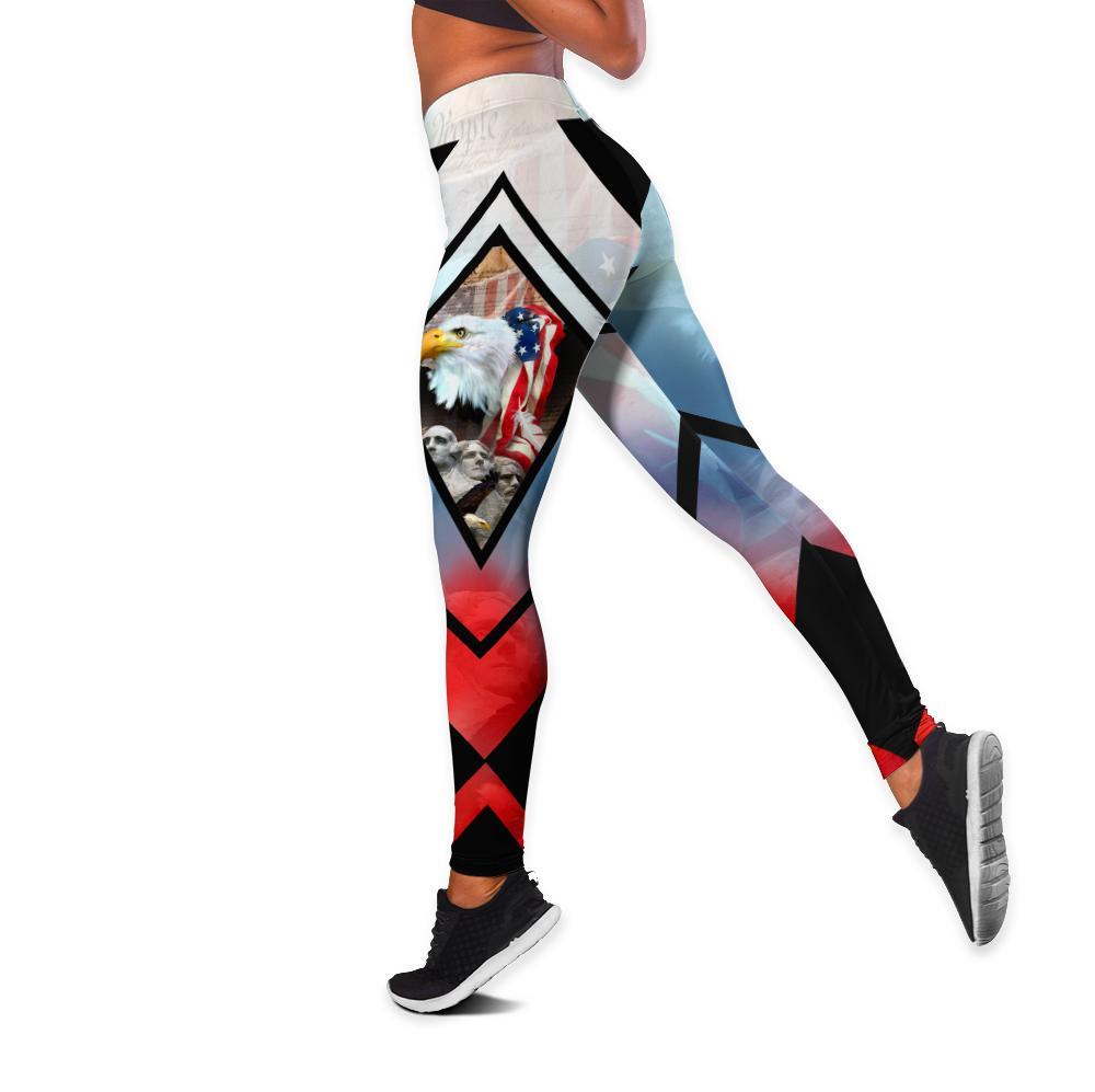 American 3D All Over Printed Legging + Hollow Tank