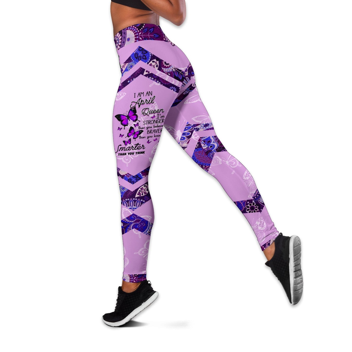 April girl Butterflies Combo Legging Camisole Tank