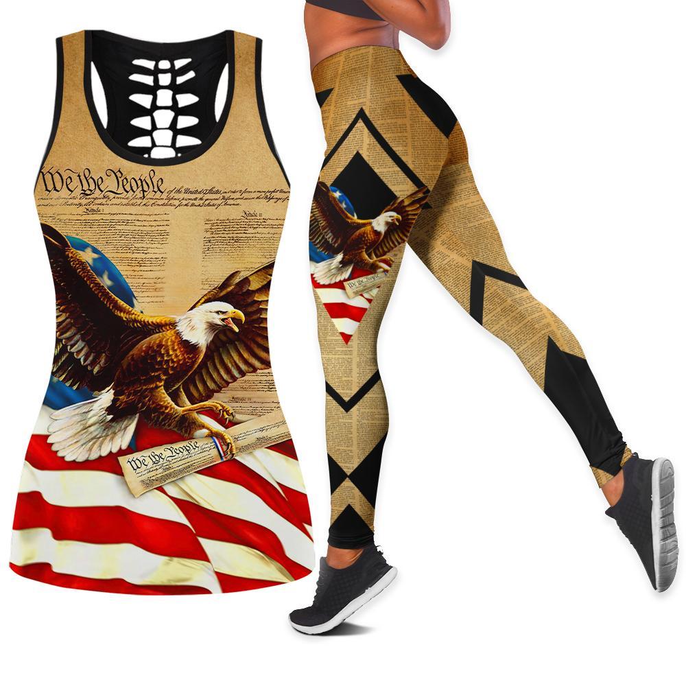 American 3D All Over Printed Legging + Hollow Tank