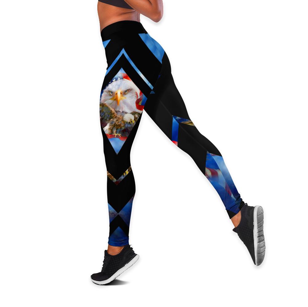 American 3D All Over Printed Legging + Hollow Tank