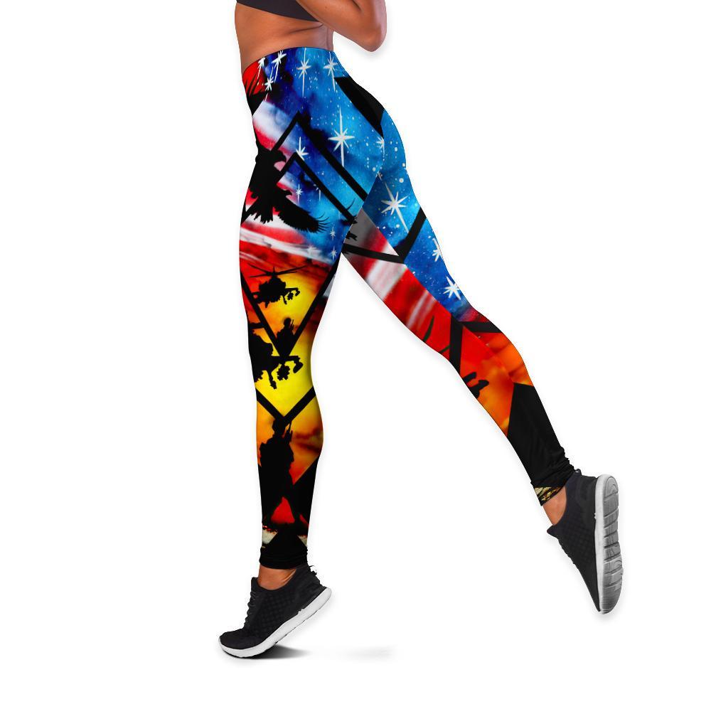 American 3D All Over Printed Legging + Hollow Tank