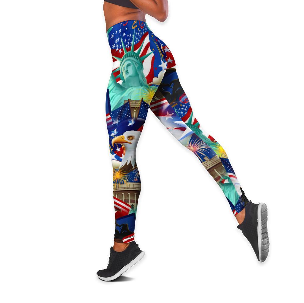 American 3D All Over Printed Legging + Hollow Tank AM24052103