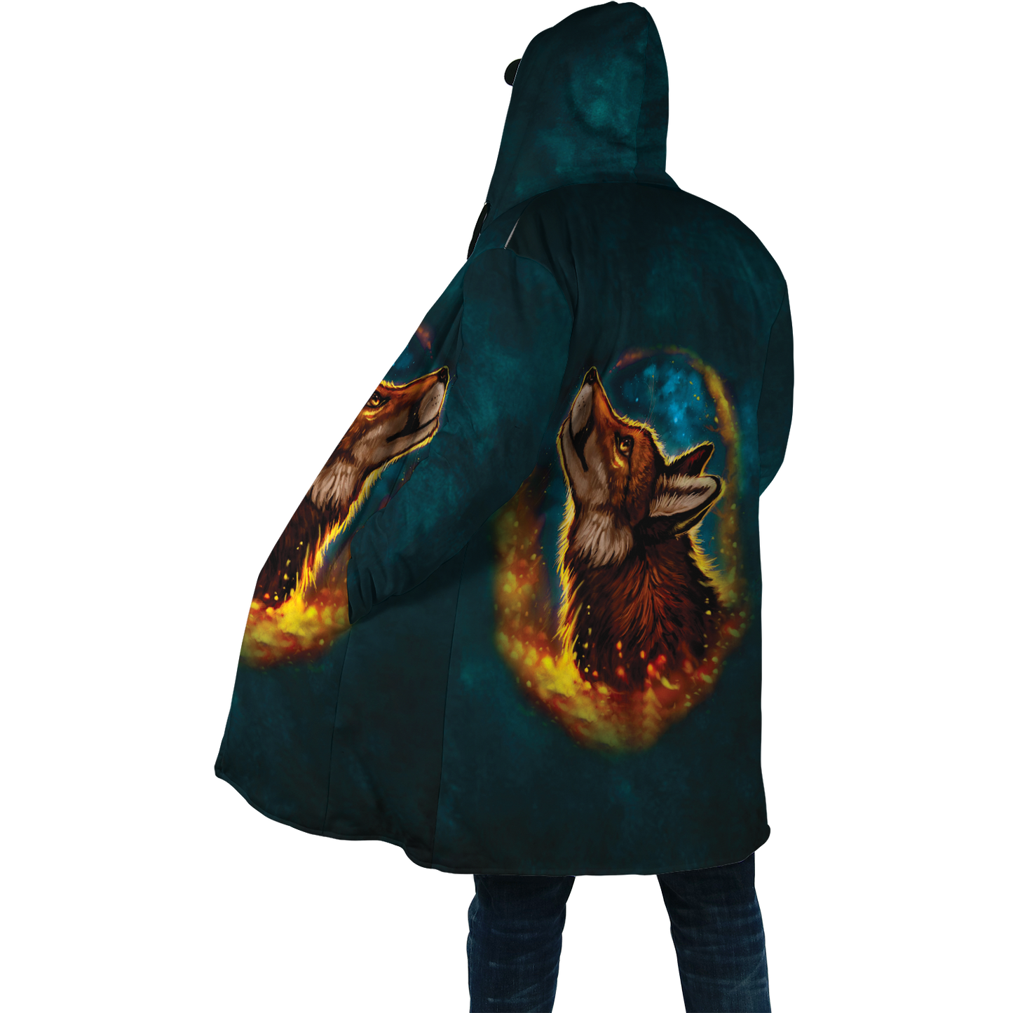 Wolf 3D All Over Printed Unisex Deluxe Hoodie ML