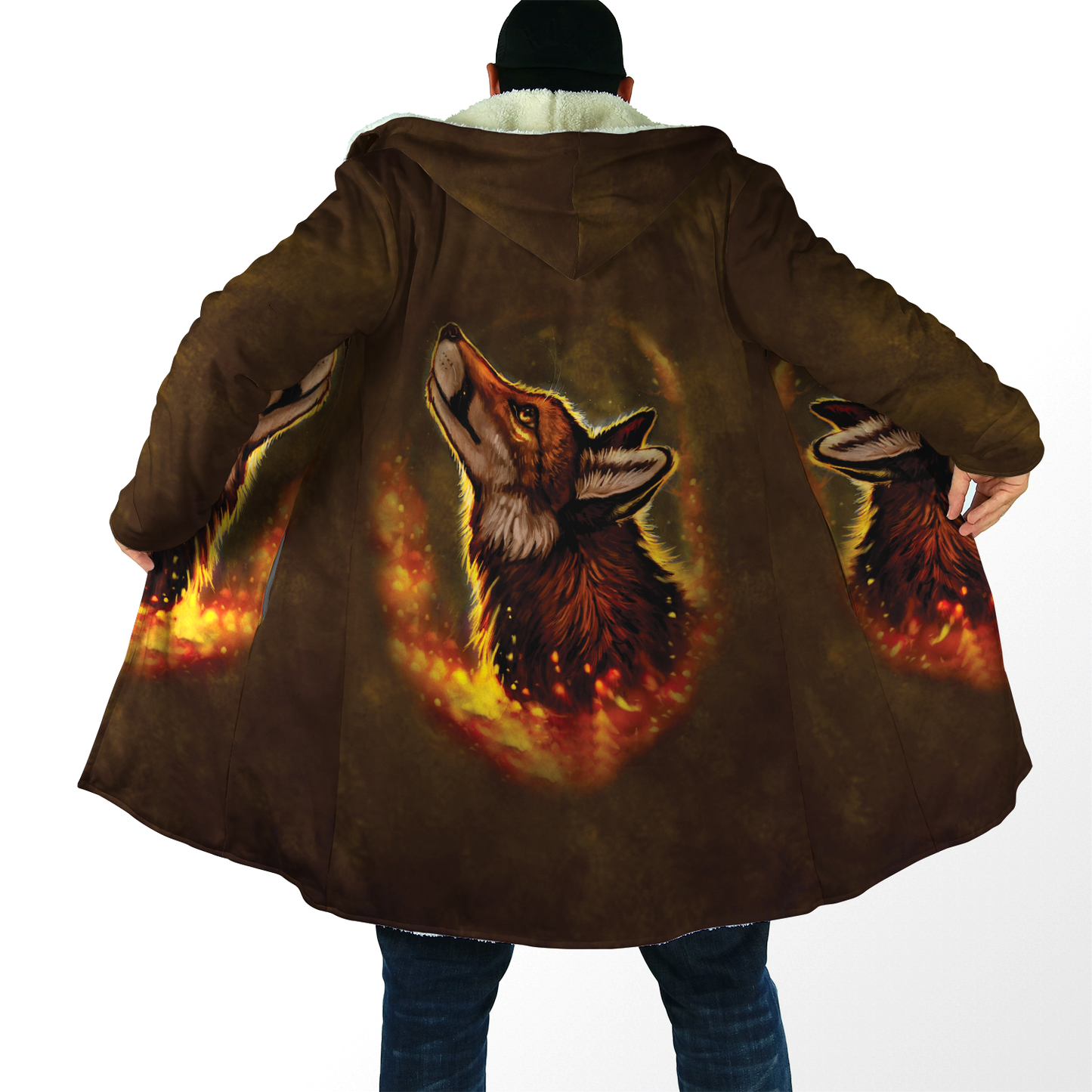 Wolf 3D All Over Printed Unisex Deluxe Hoodie ML