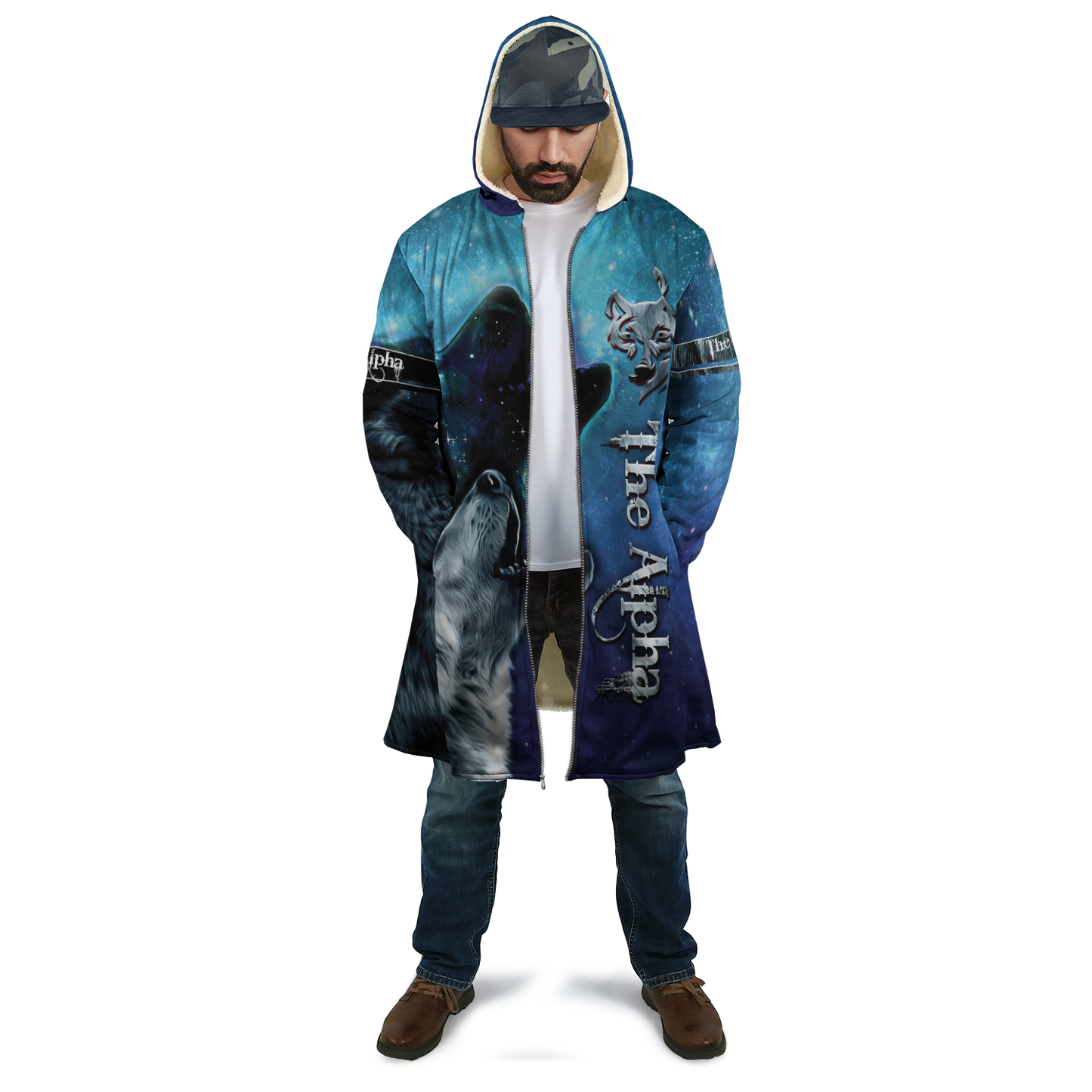 The Alpha Wolf 3D All Over Printed Unisex Deluxe Hoodie ML