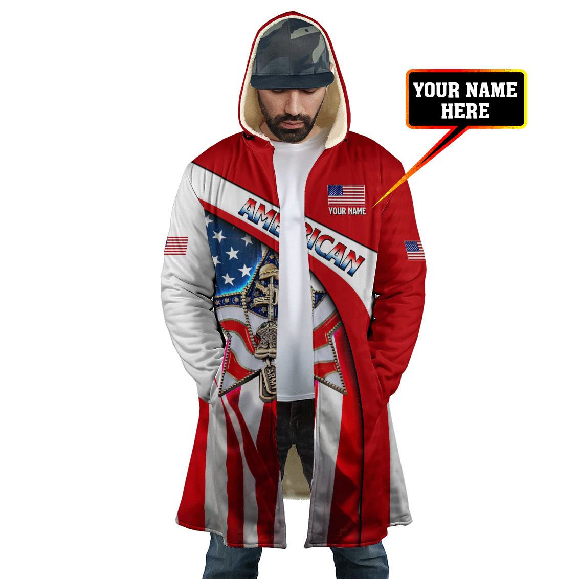 American Army Personalize 3D All Over Hoodie