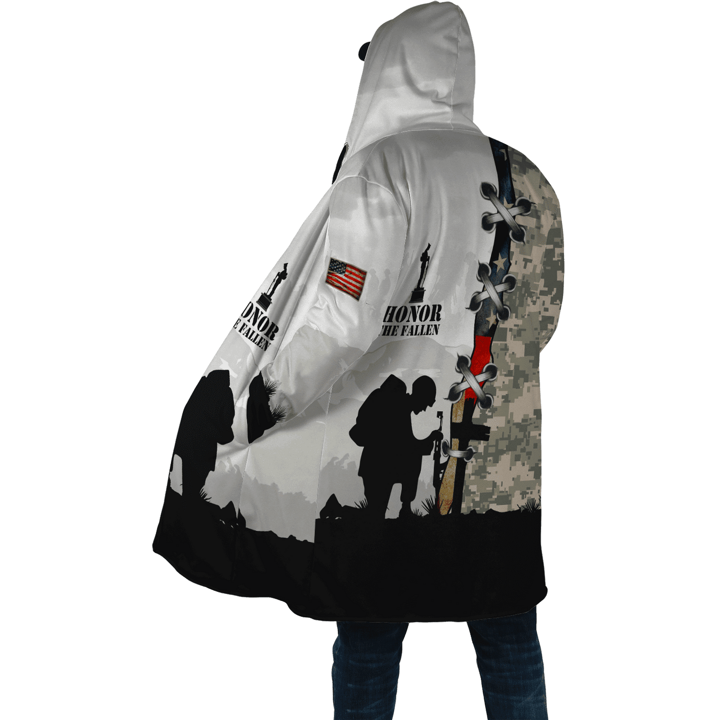 American Veteran 3D Over Printed Unisex Deluxe Hoodie ML