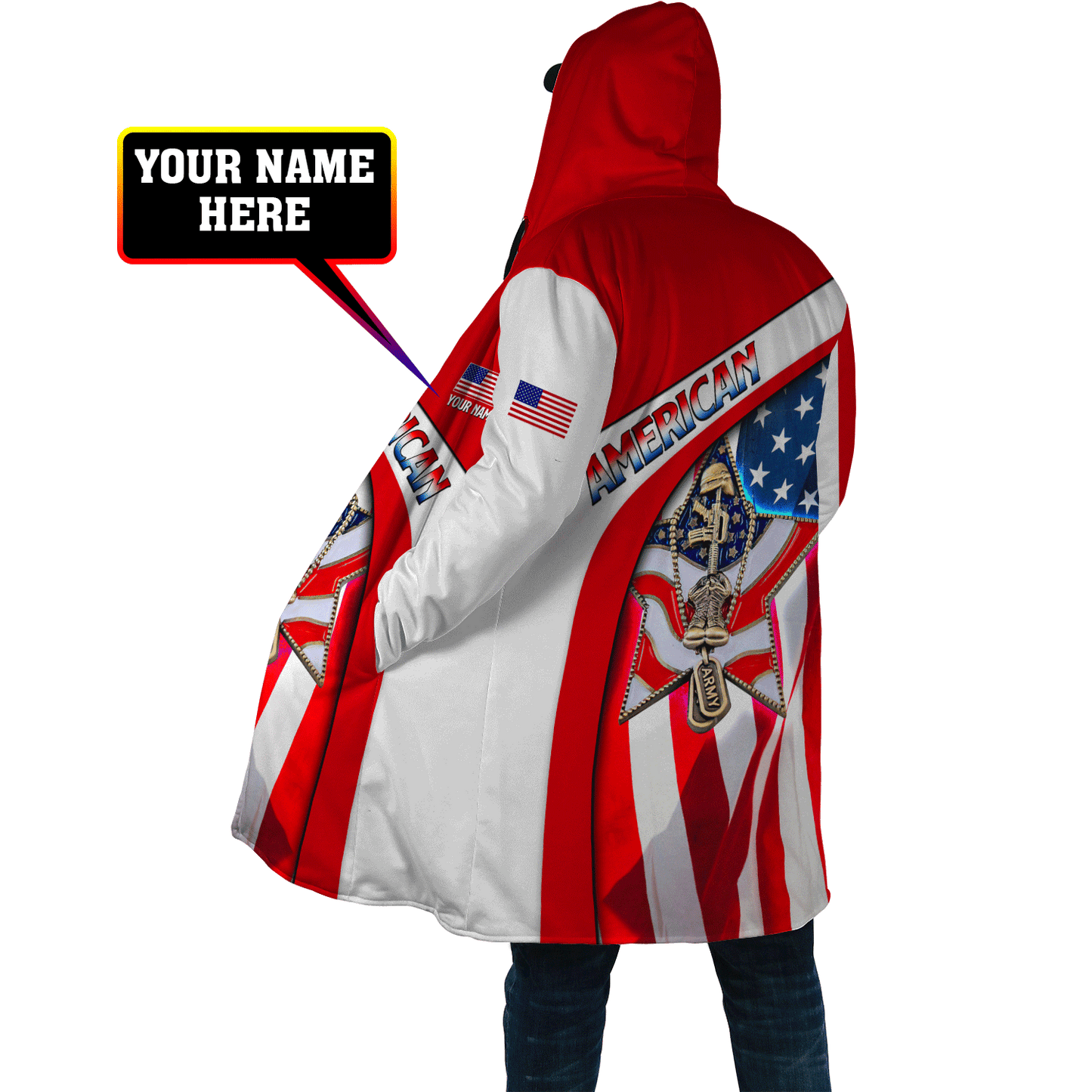 American Army Personalize 3D All Over Hoodie