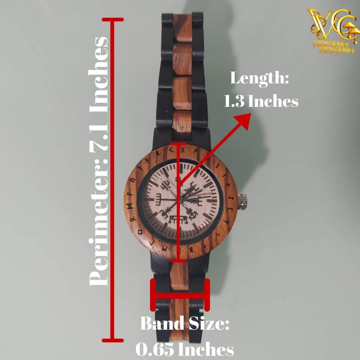 Women Vegvisir Handmade Wooden Watch