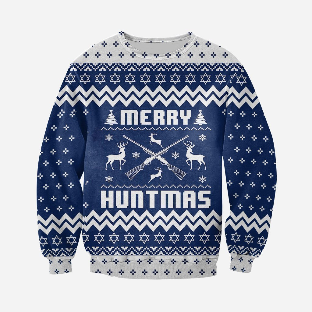 3D All Over Printed Ugly Sweater Merry Huntmas Shirt - Amaze Style™-Apparel