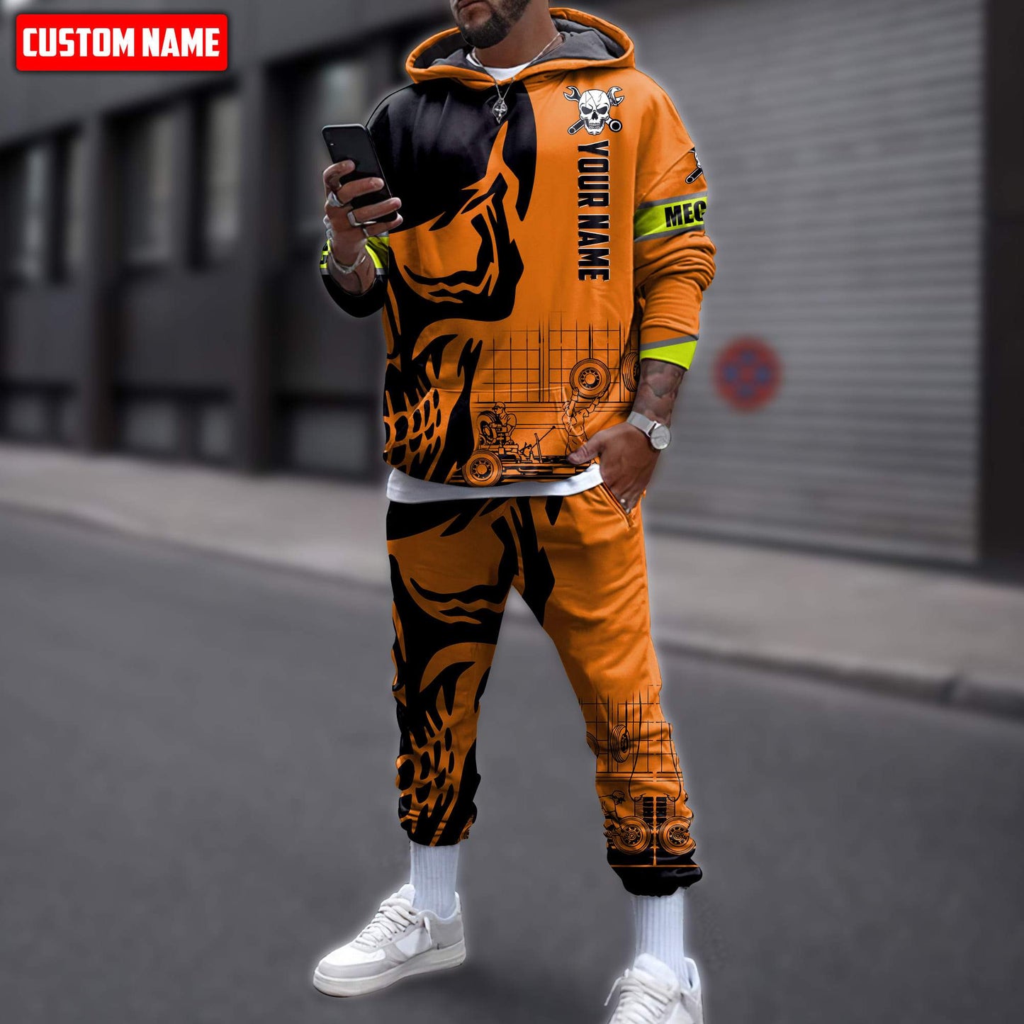 Tmarctee Customized Name Mechanic 3D All Over Printed Combo Hoodie + Sweatpant M20 PD10112102