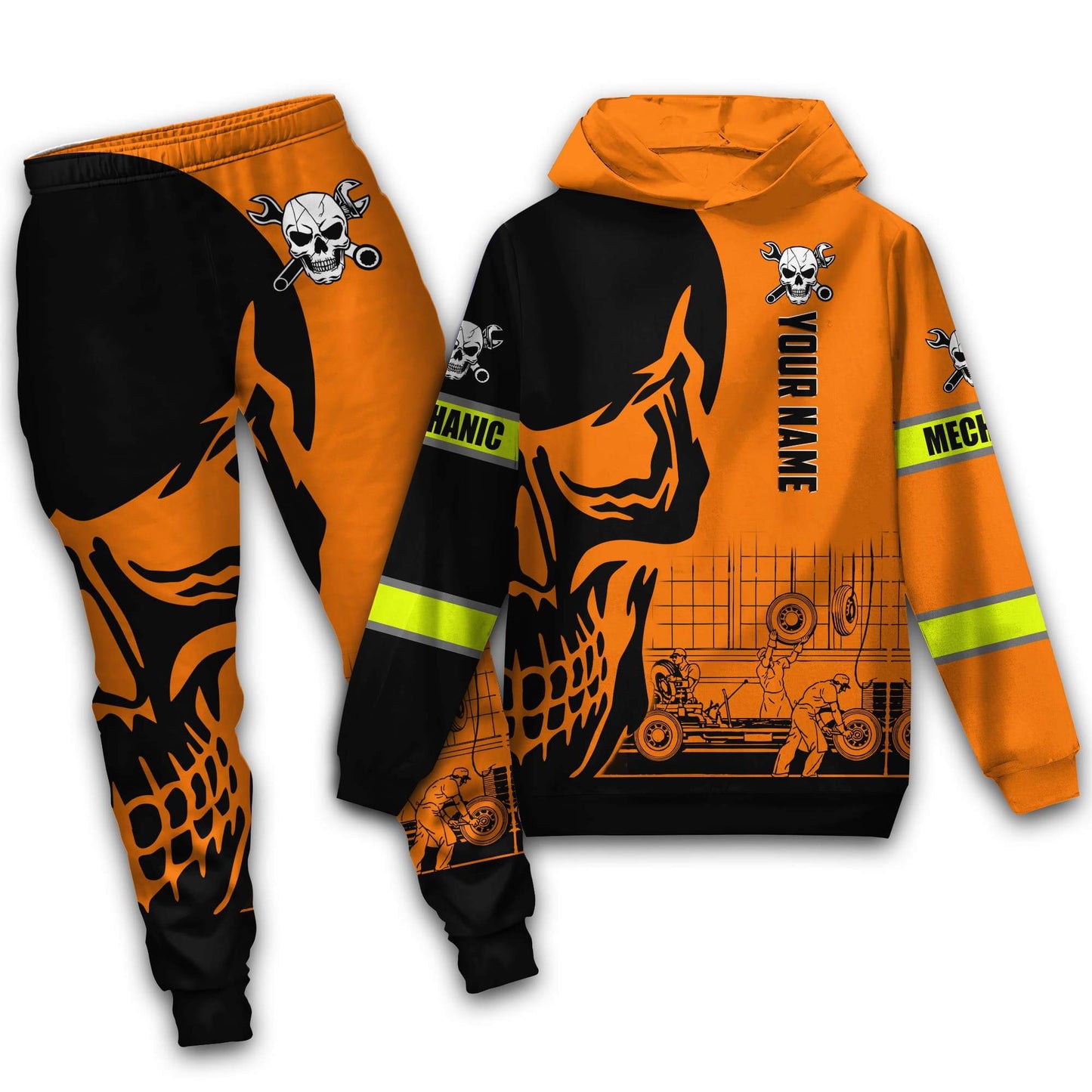 Tmarctee Customized Name Mechanic 3D All Over Printed Combo Hoodie + Sweatpant M20 PD10112102