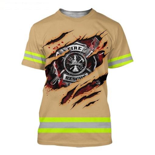 Personalized Name Firefighter 3D All Over Printed Unisex Shirts