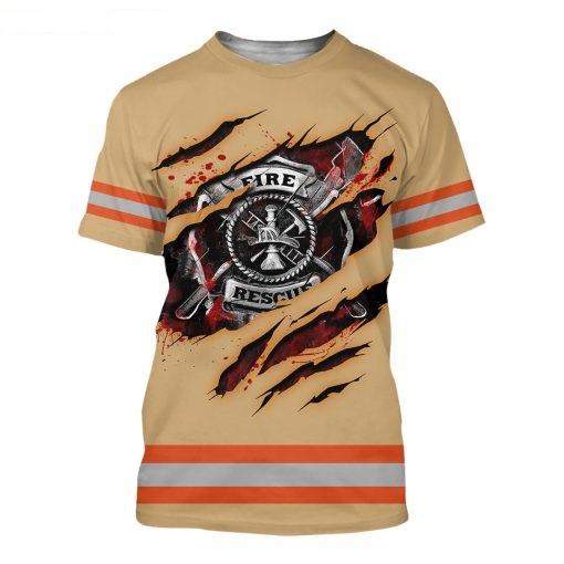 Premium Firefighter 3D All Over Printed Unisex Shirts