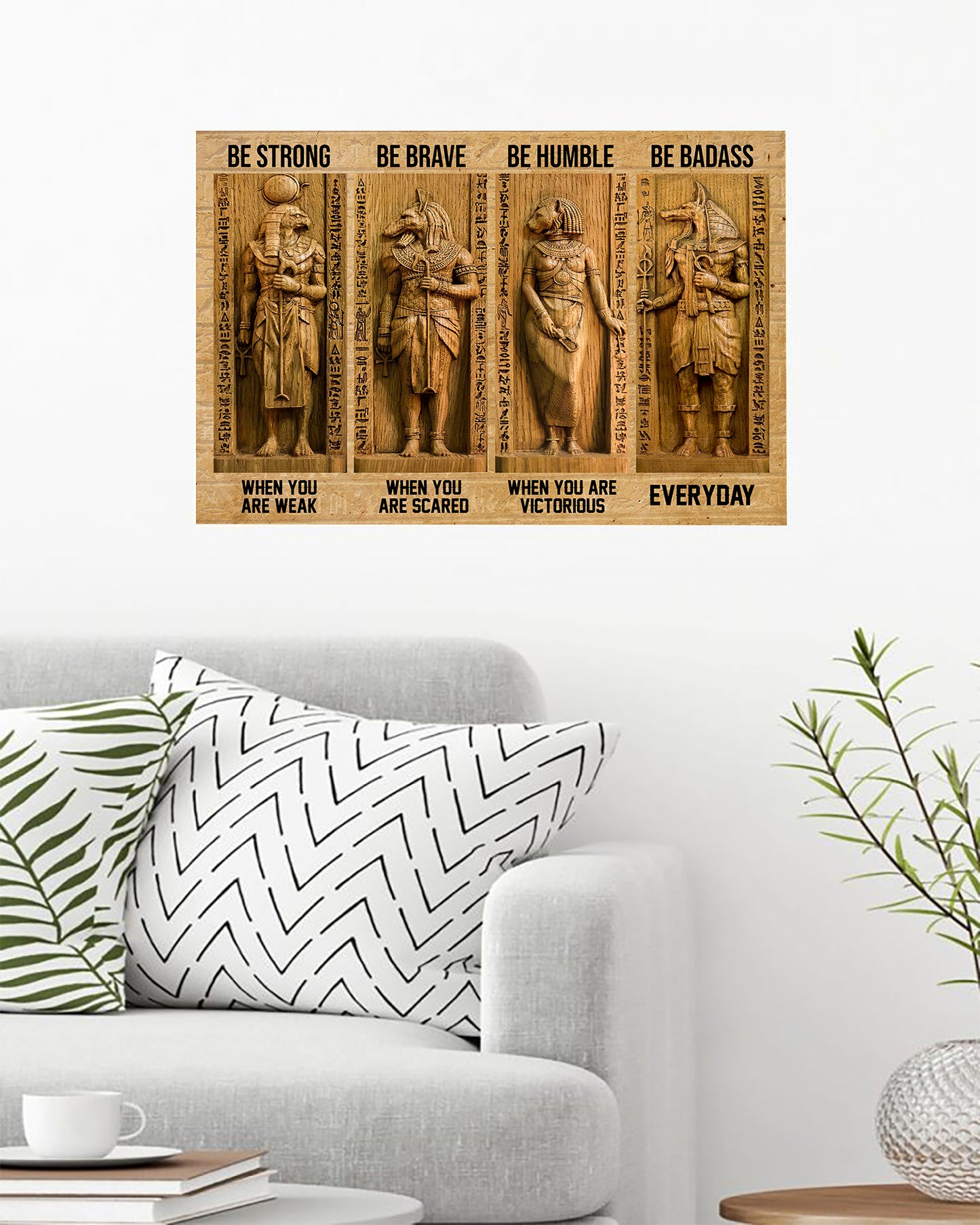 Anubis Ancient Egypt Be Strong Brave Humble Badass Poster Horizontal HC