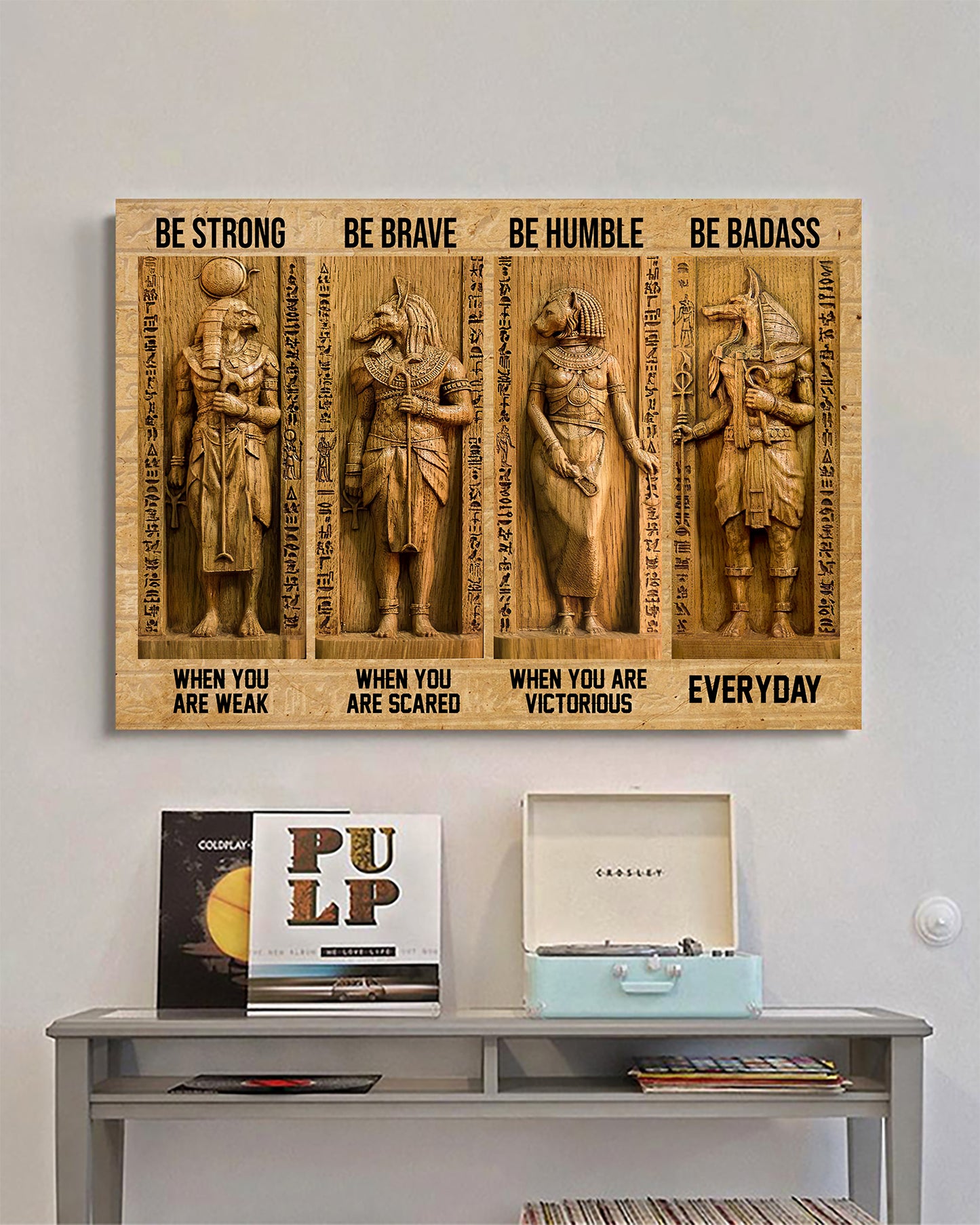 Anubis Ancient Egypt Be Strong Brave Humble Badass Poster Horizontal HC