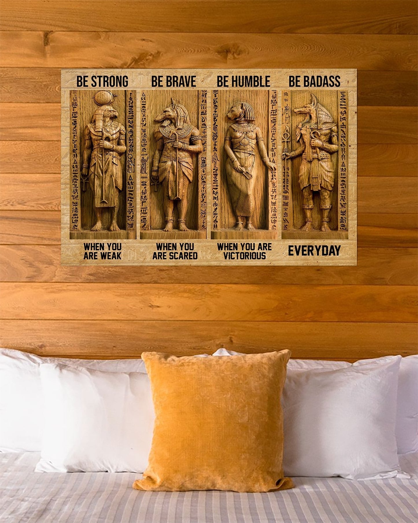 Anubis Ancient Egypt Be Strong Brave Humble Badass Poster Horizontal