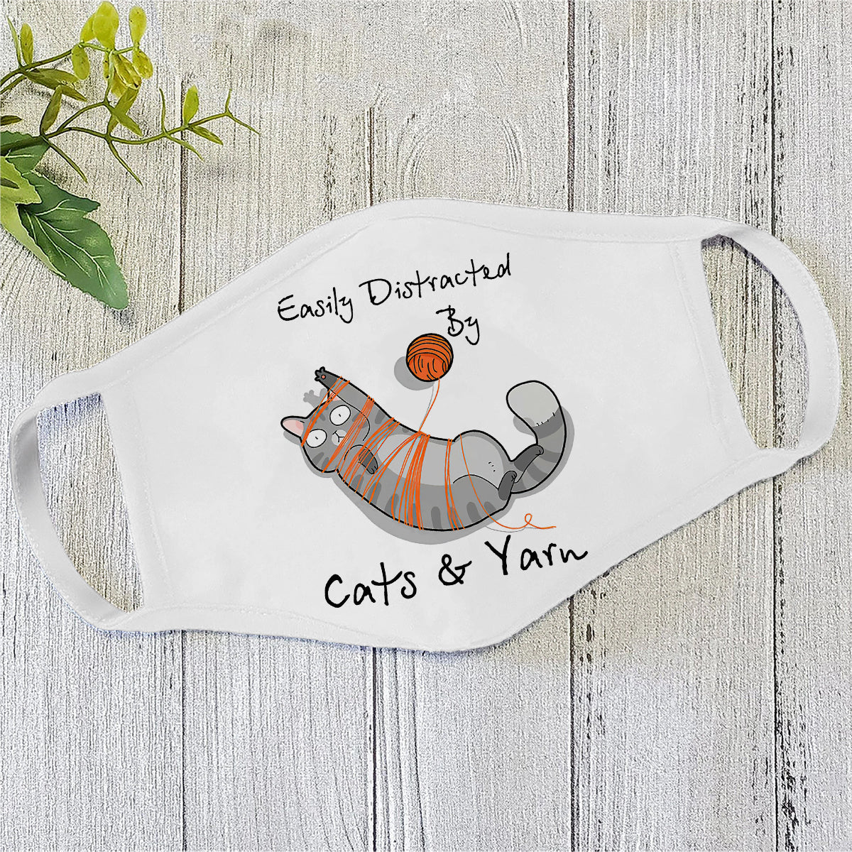 Cat and Yarn Crotchet Sewing Face Mask DL