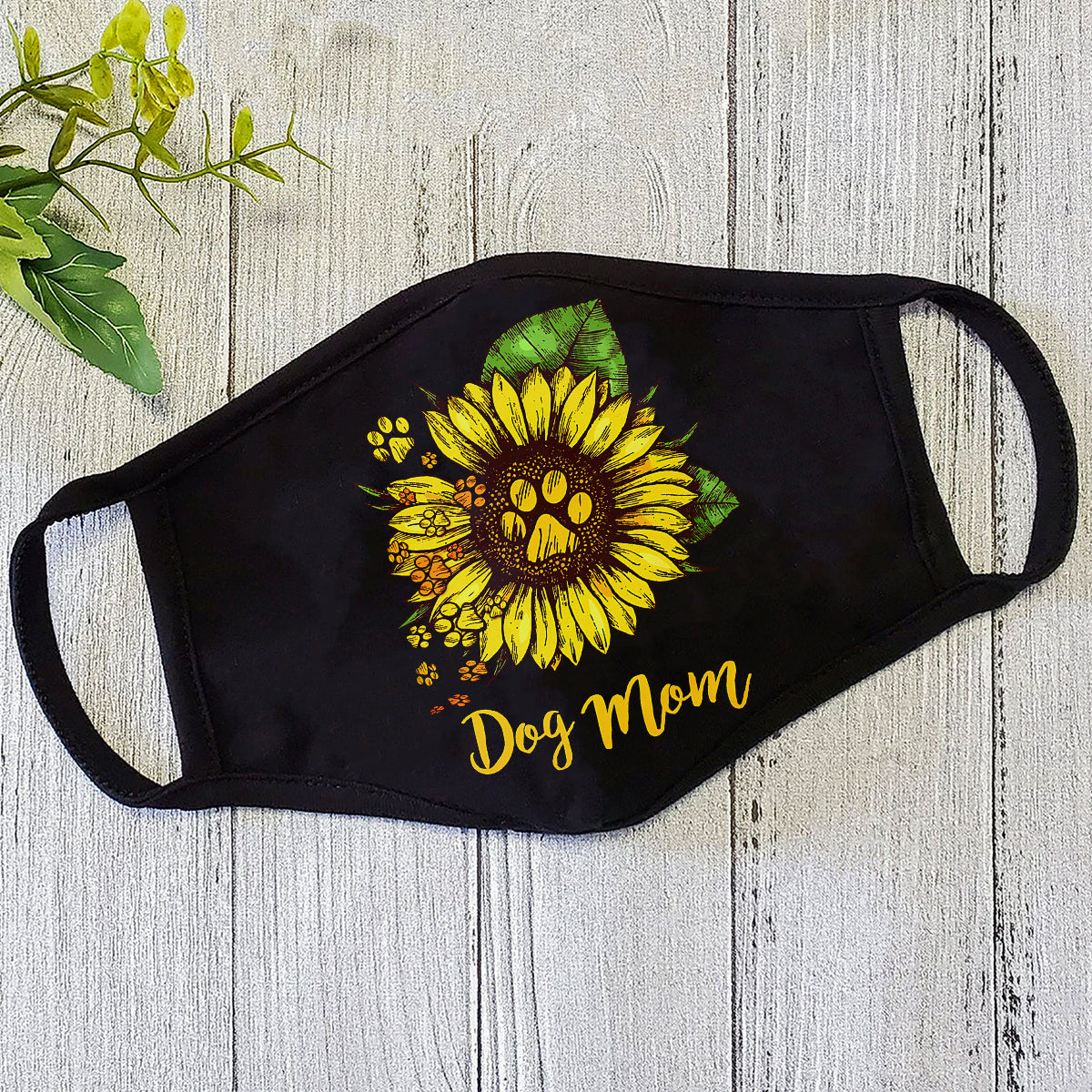 Sunflower Paw Dog Mom Face Mask DL