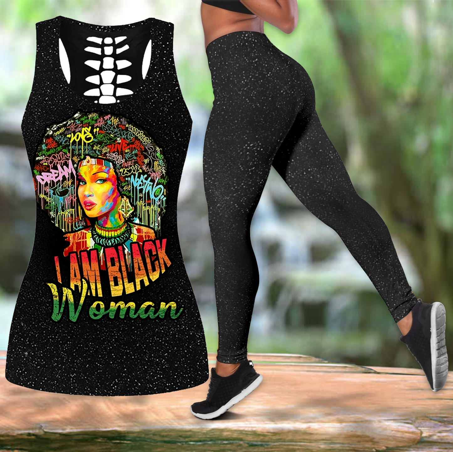 Black Queen African Culture Legging & Tank top ML240602-Apparel-ML-S-S-Vibe Cosy™