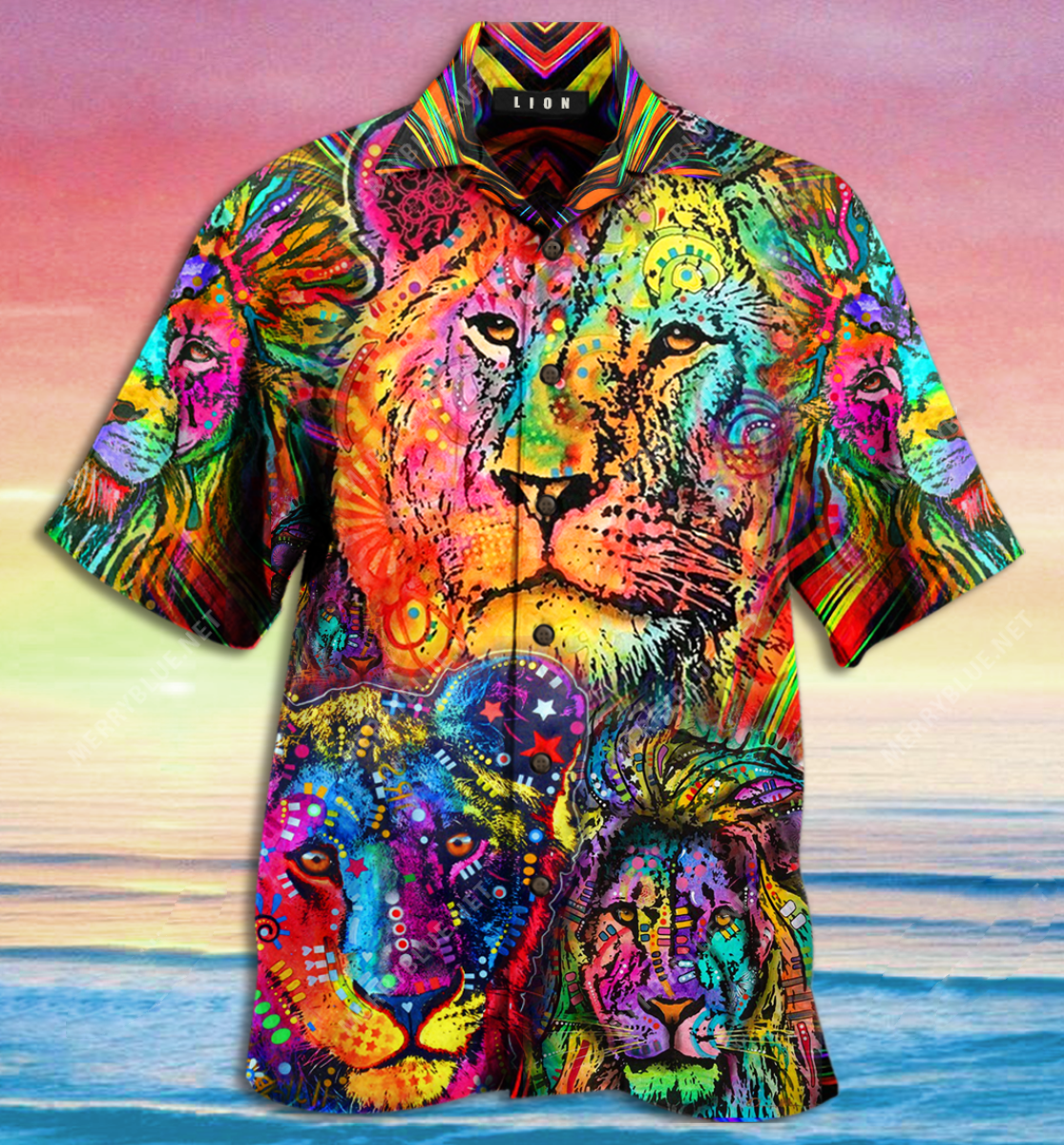 Amazing Lion Colorful Hawaii Shirt