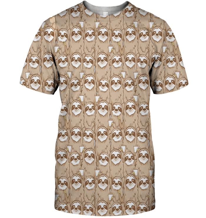 3D All Over Print Funny Sloth Face Shirt-Apparel-6teenth World-T-Shirt-S-Vibe Cosy™